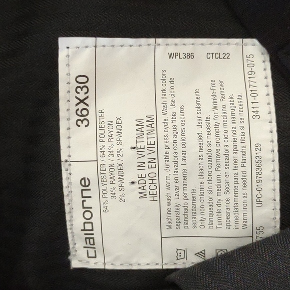 Men's Clairborne Black Dress Pants Slacks - Picture 5 of 5